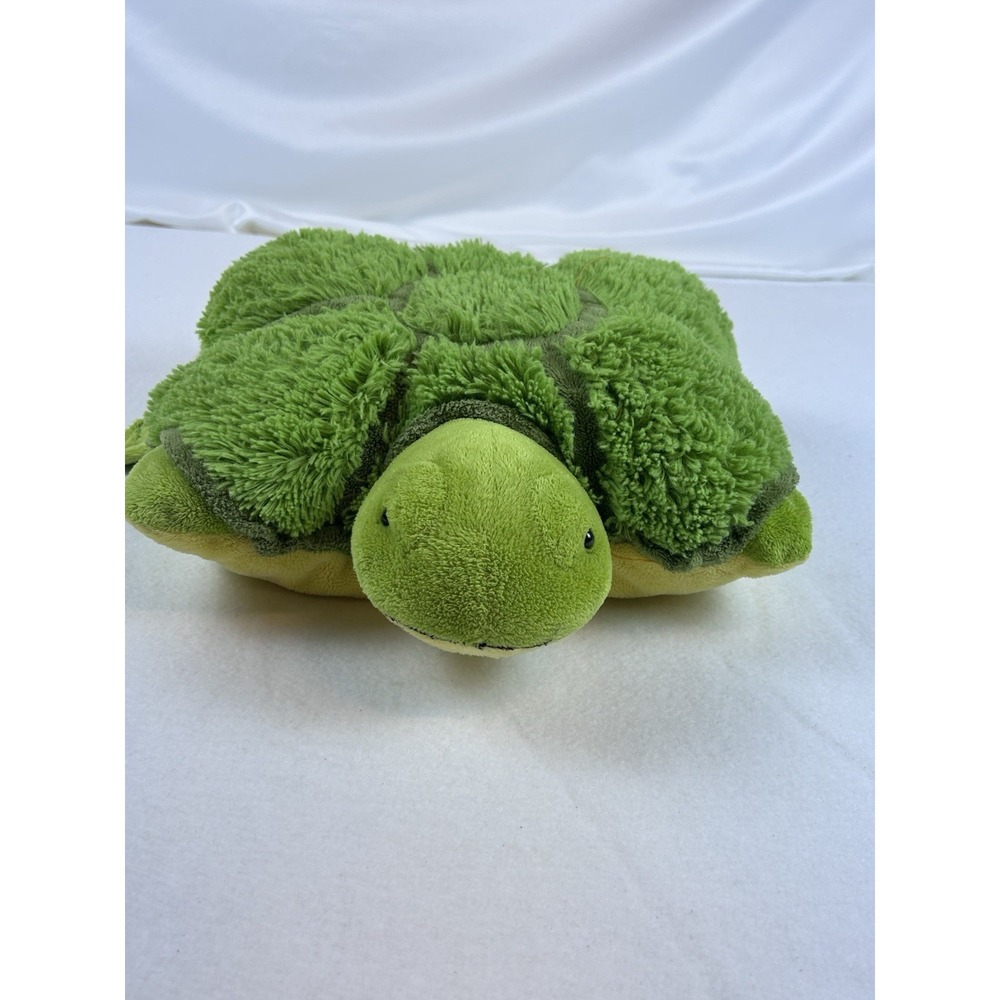 Pillow Pets Turtle 18" Green Plush 2010‎ Retired Stuffed Animal Foldable Toy